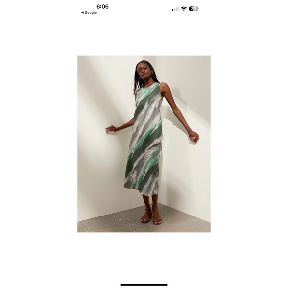 Banana Republic Dresses & Skirts - BANANA REPUBLIC women's Watercolor‎ Green Gray  Maxi Slip dress Medium